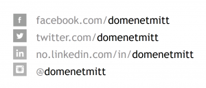 Picture showing use of a domain name as a social media profile name